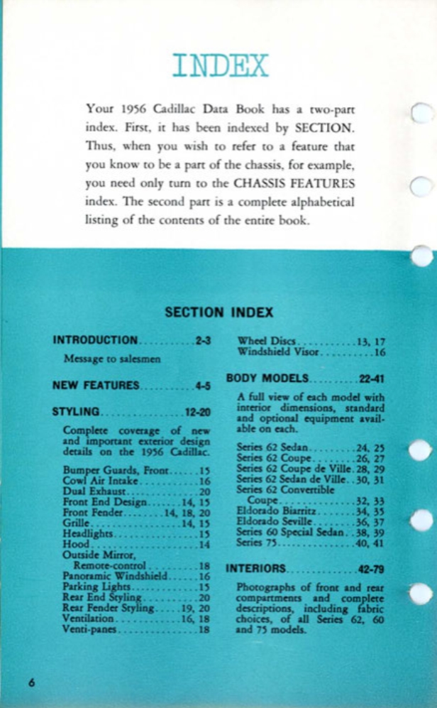 1956 Cadillac Salesmans Data Book Page 104